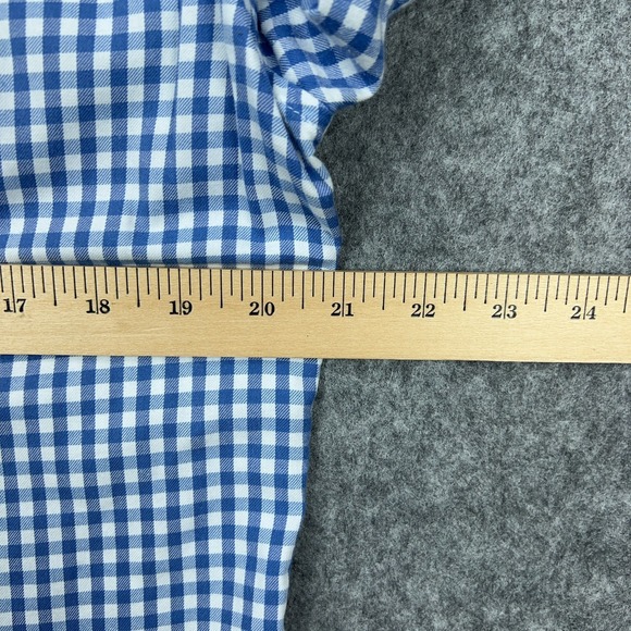 J Crew Shirt Mens Medium Blue Gingham Brushed Twill Flannel Long Sleeve Button - Picture 8 of 12